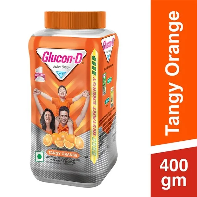 Glucon-D Instant Energy Health Drink - Tangy Orange, 400 g Jar-1.webp